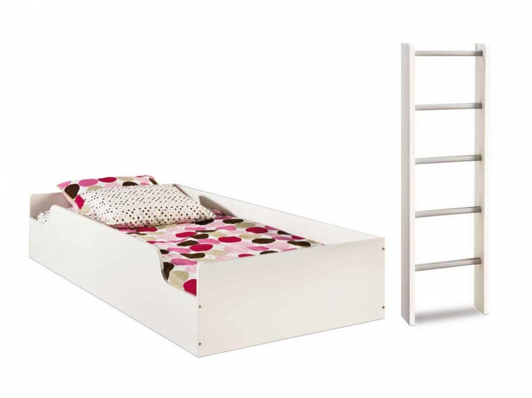 Logik Pure White Twin Loft Top Bed