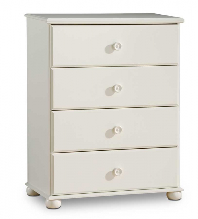Sand Castle Pure White 4 Drawer Chest