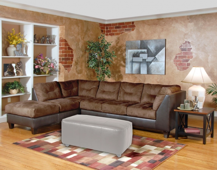 Laura 2 pc. Sectional Sofa - San Marino Chocolate