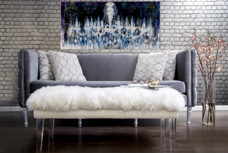 Bryn Grey Velvet Sofa