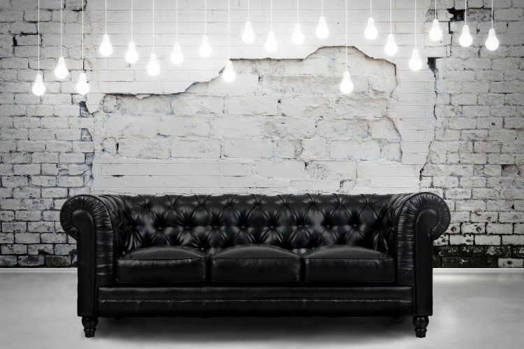Zahara Black Leather Sofa