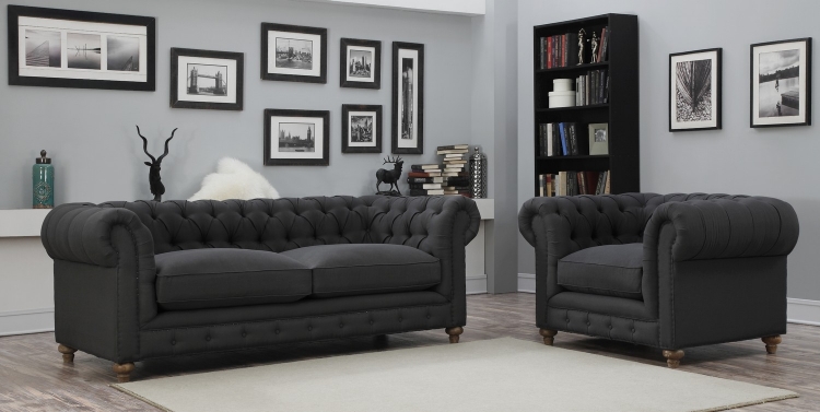 Oxford Grey Linen Sofa