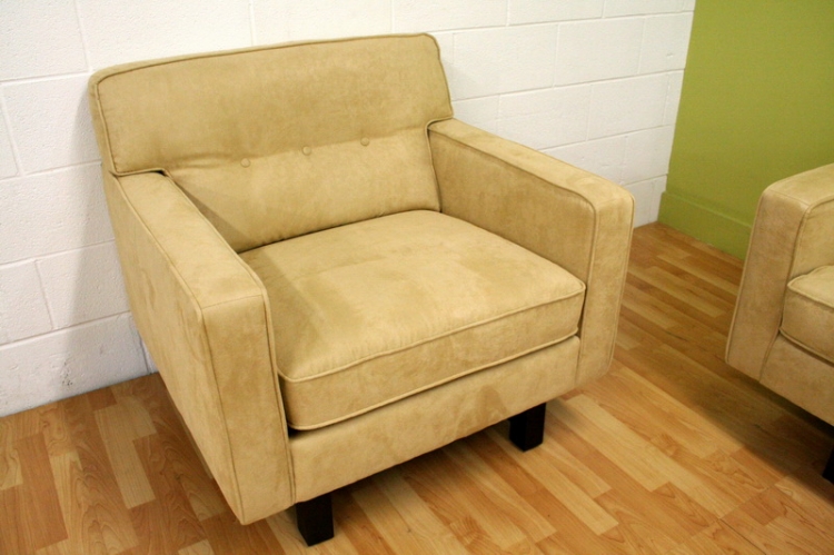 Gold Microfiber One Seater Chair