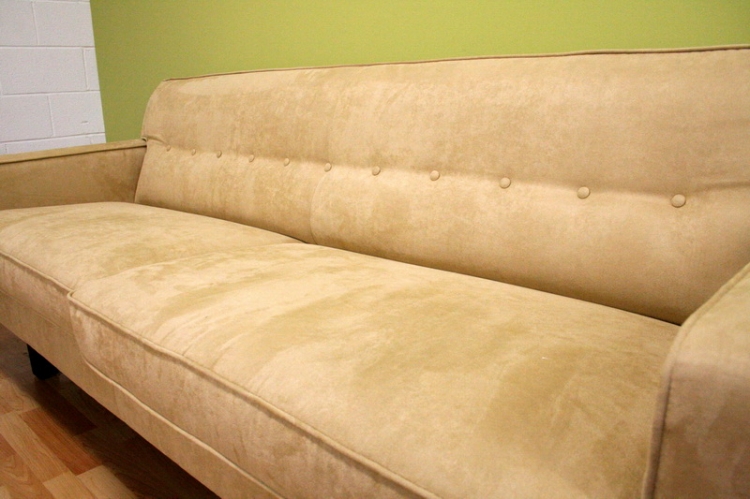 Gold Microfiber Three Seater Sofa