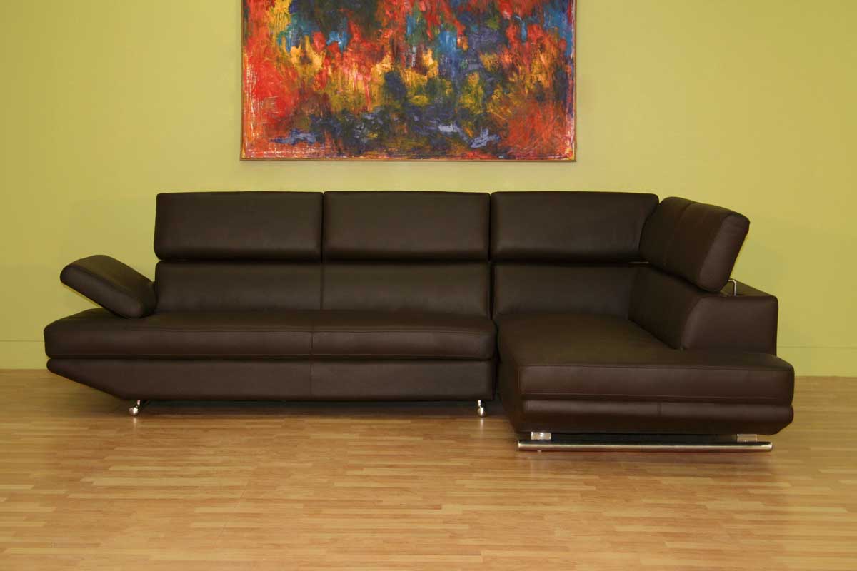 Wholesale Interiors Shakespeare Dark Brown Sectional Leather Sofa