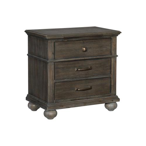 Motsinger Night Stand - Wire-brushed Rustic Brown