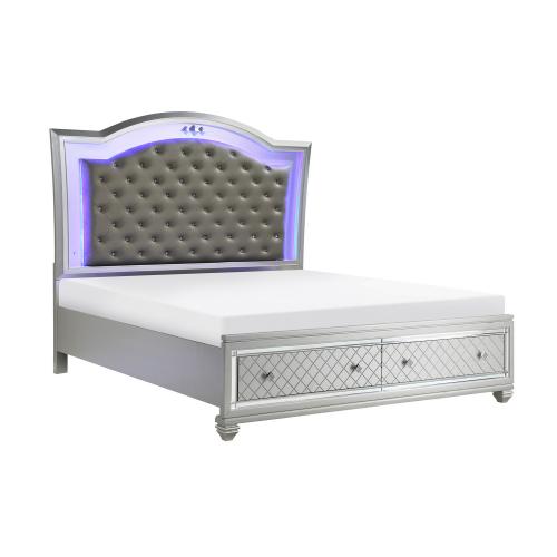 Leesa LED Platform Bed - Silver