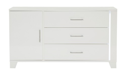 Homelegance Kerren or Keren Dresser with LED Lighting - White High Gloss