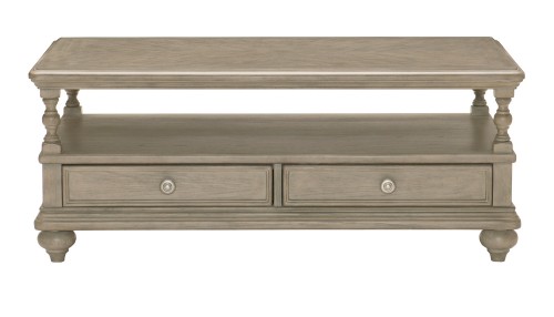 Homelegance Grayling Down Cocktail Table with Two Functional Drawers - Driftwood Gray
