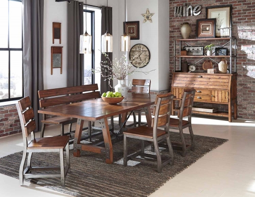 Holverson Dining Set - Rustic Brown