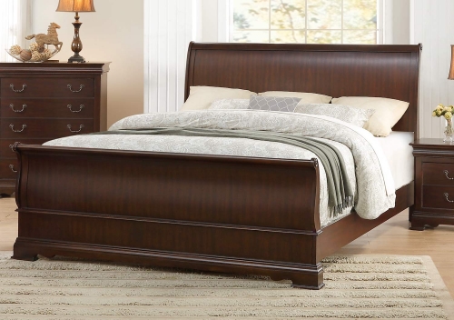 Clematis Sleigh Bed - Cherry