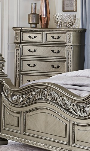 Homelegance Catalonia Chest - Traditional Platinum Gold Finish with Cherry Veneer