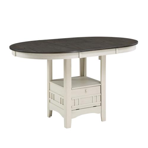 Junipero Counter Height Dining Table - Antique White/Rosy Brown