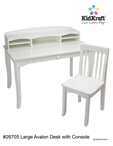 KidKraft Avalon Desk with Hutch White