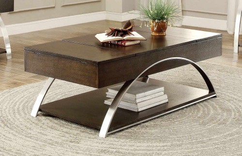 Tioga Cocktail Table with Lift-Top and Storage - Espresson