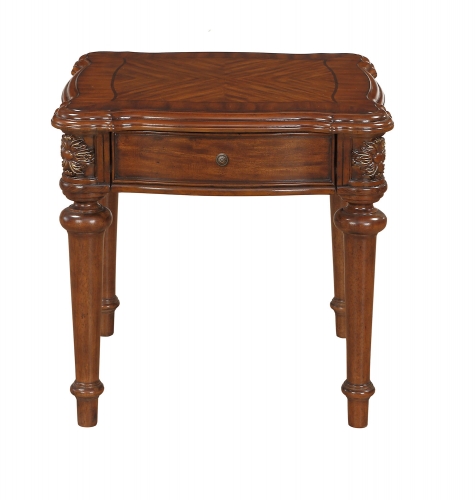 Barbary End Table with Functional Drawer - Cherry