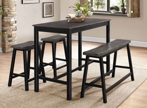 Visby 4-Piece Pack Counter Height Set - Brown