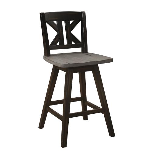 Amsonia Swivel Counter Height Chair - Distressed Gray/Black