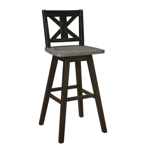 Amsonia Swivel Pub Height Chair - Distressed Gray/Black