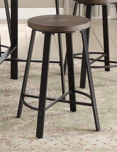 Chevre Counter Height Stool - Rustic - Gray Metal