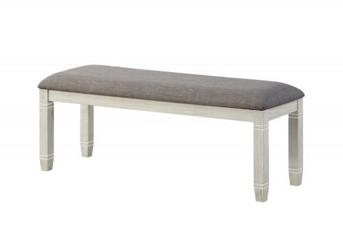Granby Bench - Antique White - Rosy Brown