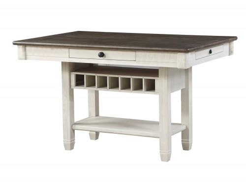 Granby Counter Height Dining Table - Antique White - Rosy Brown