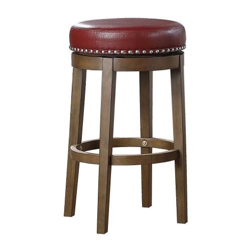 Homelegance Westby Swivel Pub Height Stool - Red - Brown