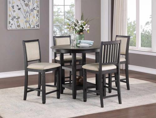 Asher Counter Height Set - Brown/Black