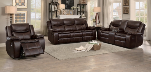 Bastrop Reclining Sofa Set - Dark Brown