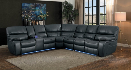 Pecos Power Sectional Sofa Set - Grey