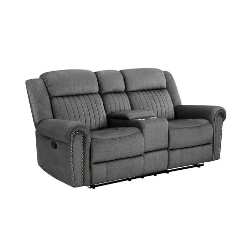 Homelegance Brennen Double Reclining Love Seat - Charcoal