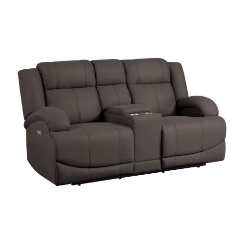 Homelegance Camryn Power Double Reclining Love Seat - Chocolate
