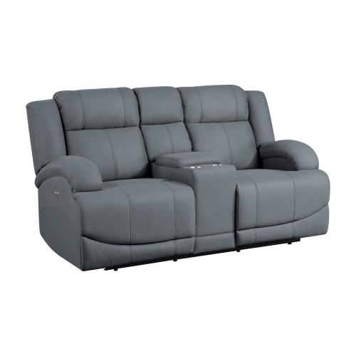 Camryn Power Double Reclining Love Seat - Graphite blue