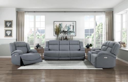Camryn Power Reclining Sofa Set - Graphite blue