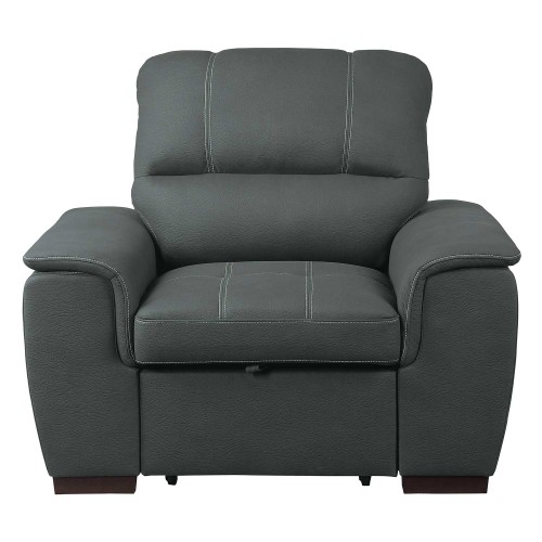 Andes Chair with Pull-out Ottoman - Gray