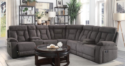 Rosnay Reclining Sectional Sofa - Chocolate