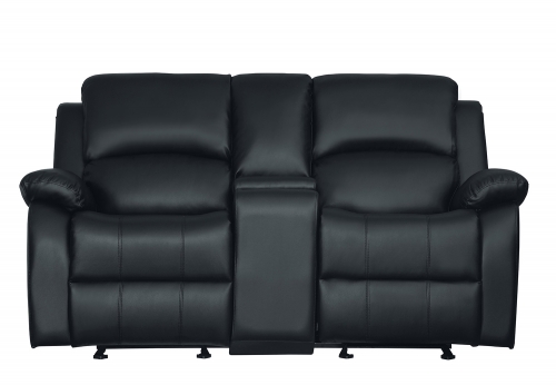 Clarkdale Double Glider Reclining Love Seat With Center Console - Black