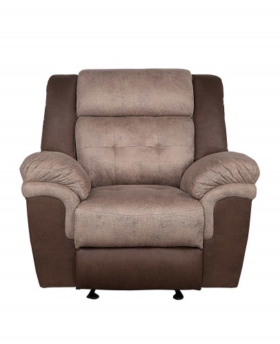 Chai Glider Reclining Chair - Brown and dark brown polished microfiber