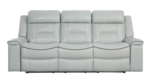 Homelegance Darwan Double Lay Flat Reclining Sofa - Light Gray