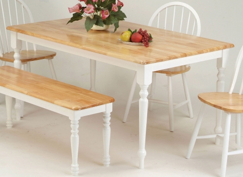 Farmhouse Dining Table - Natural/White