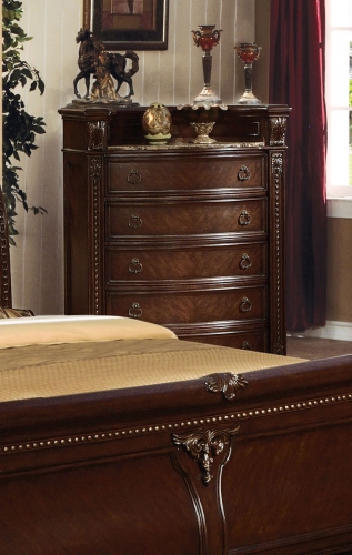 Acme Anondale Chest with Marble Top - Cherry
