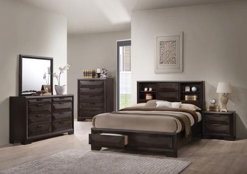 Merveille Bedroom Set with Storage - Espresso