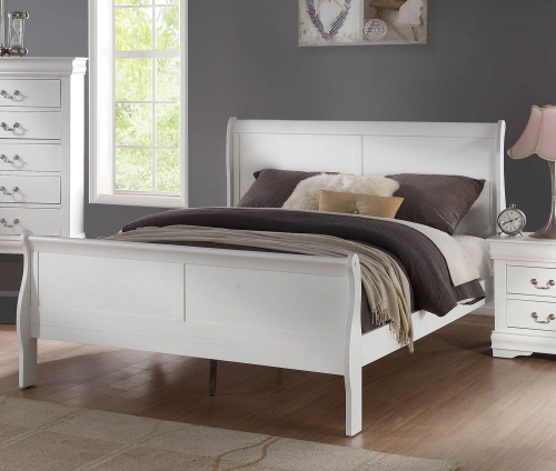Louis Philippe Bed - White