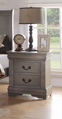 Acme Louis Philippe Nightstand - Antique Gray