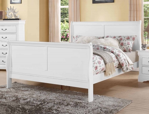 Louis Philippe III Bed - White