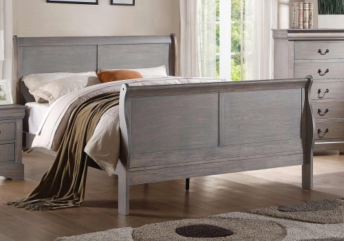 Louis Philippe III Bed - Antique Gray