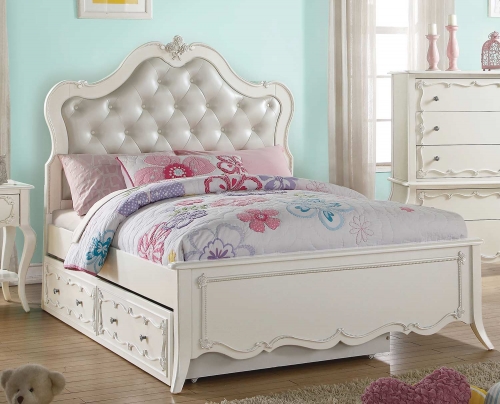 Edalene Bed - Pearl White