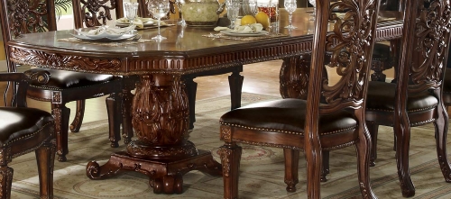 Acme Vendome Dining Table with Double Pedestal (120L) - Cherry