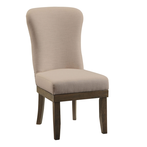 Landon Side Chair - Beige Linen/Salvage Brown