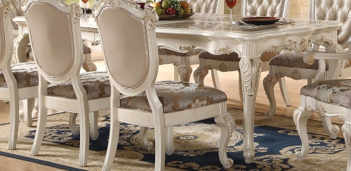 Acme Chantelle Dining Table - Marble/Pearl White